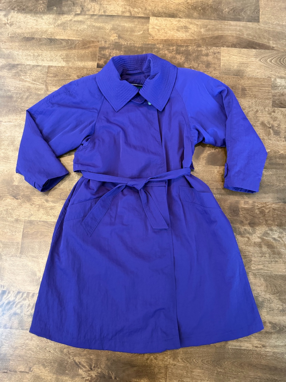 Vintage Neiman Marcus Purple Belted Trench Coat Size 4 Removable Liner